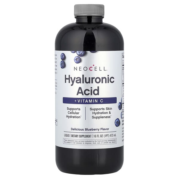 Liquid Hyaluronic Acid + Vitamin C, Delicious Blueberry