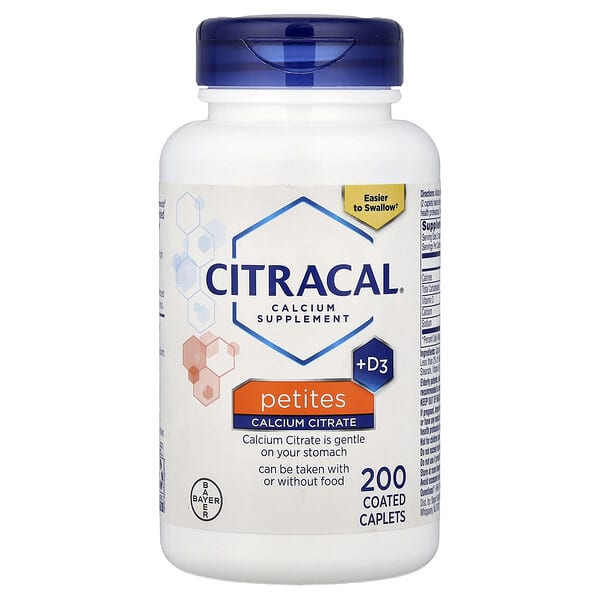 Calcium Supplement +D3, Petites, 200 Coated Caplets