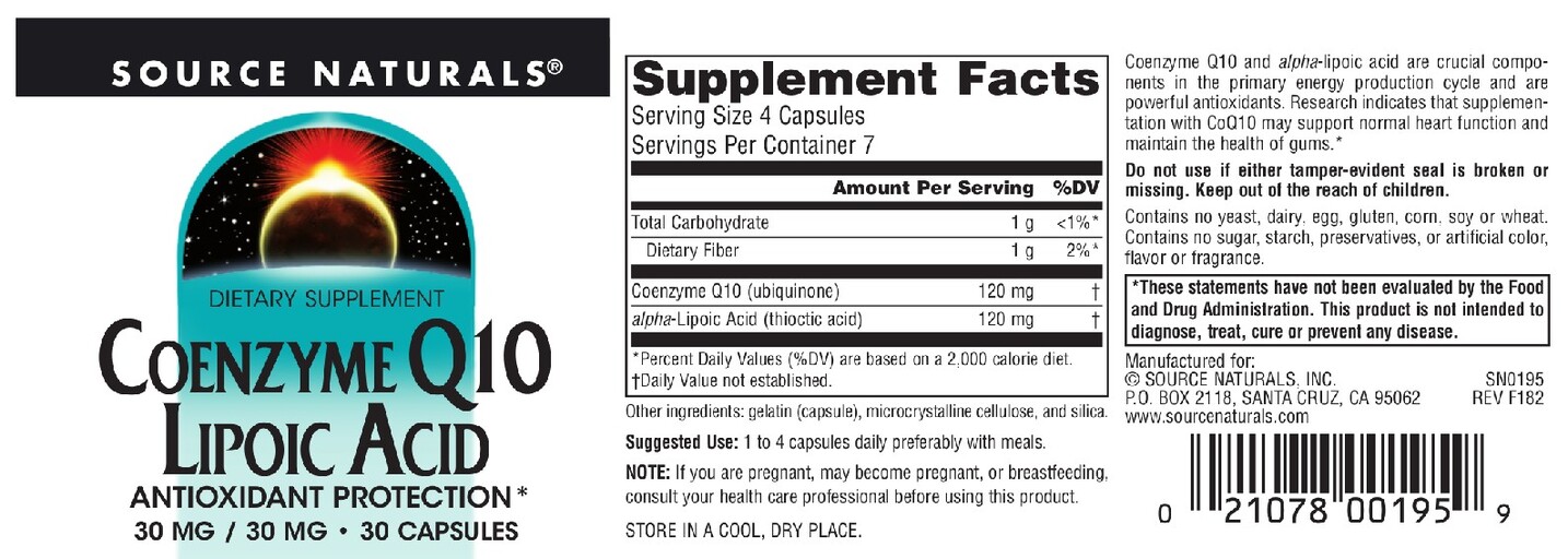 Coenzyme Q10 Lipoic Acid 30 mg / 30 mg