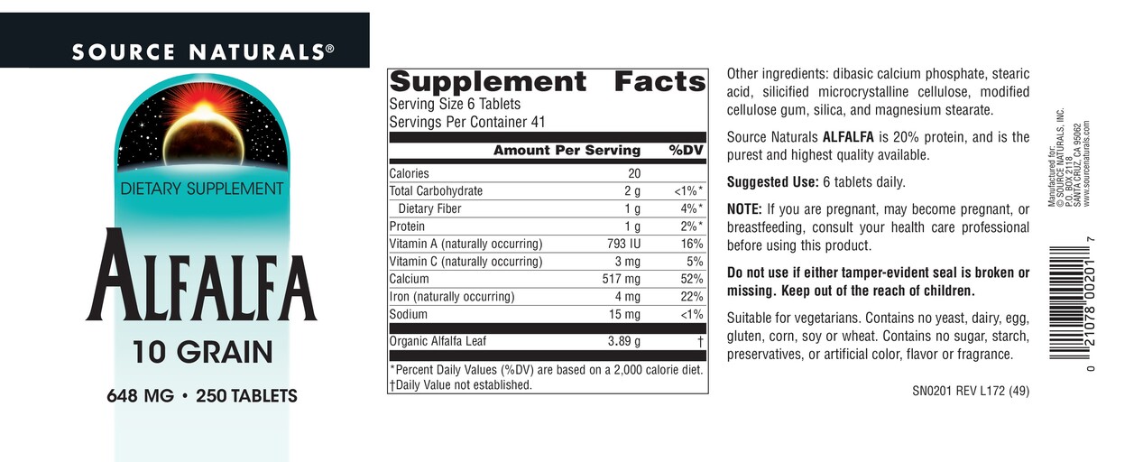 Alfalfa 648 mg