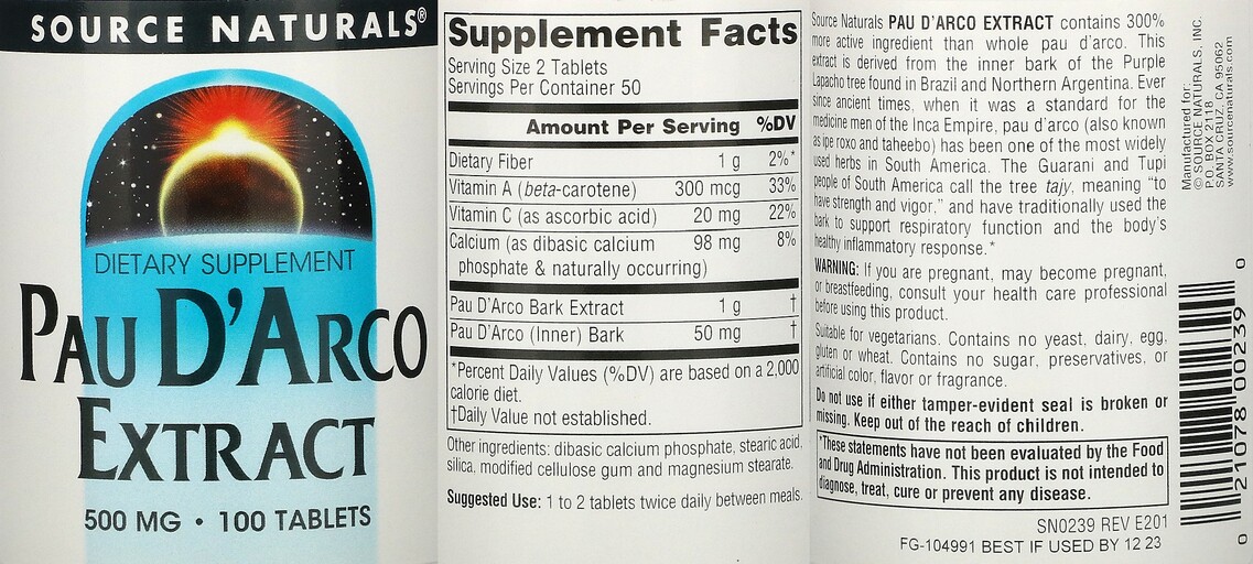 Pau D'Arco Extract 500 mg