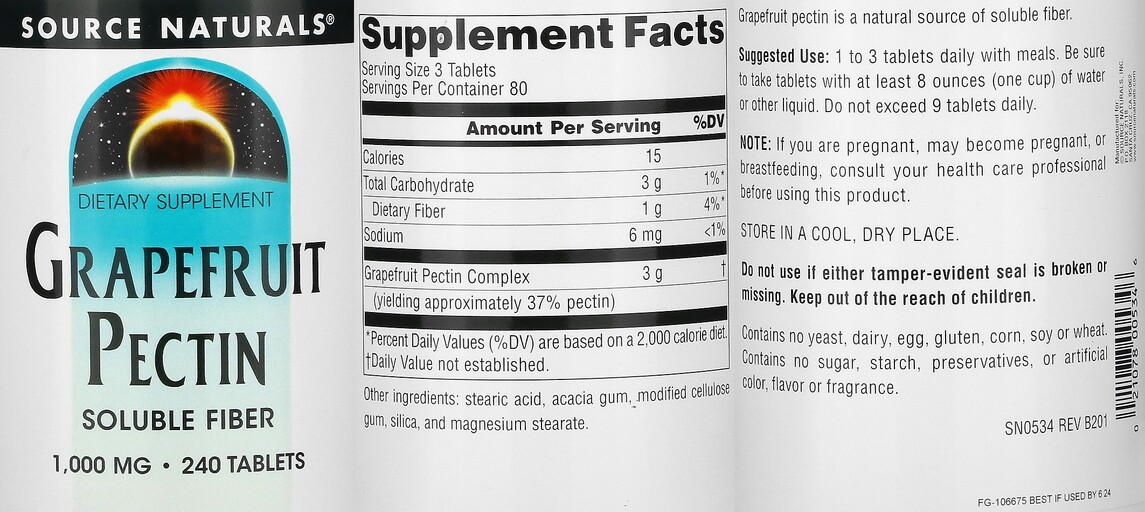 Grapefruit Pectin 1,000 mg
