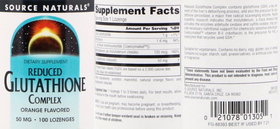 Reduced Glutathione Complex 50 mg Orange Flavored