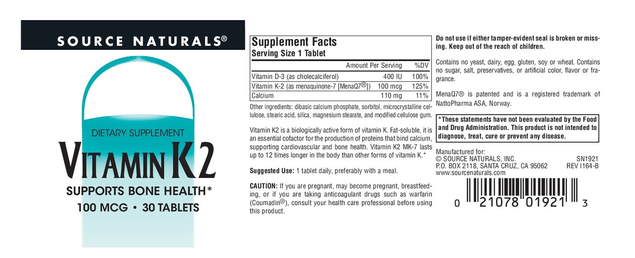 Vitamin K2 100 mcg