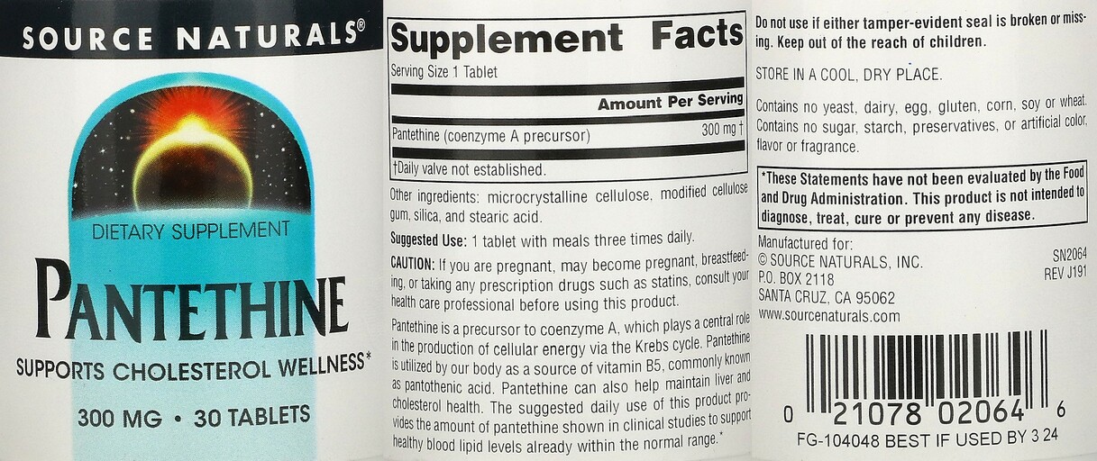 Pantethine 300 mg