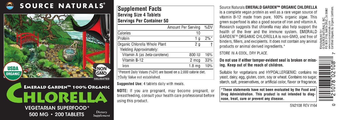 Emerald Garden Organic Chlorella 500 mg