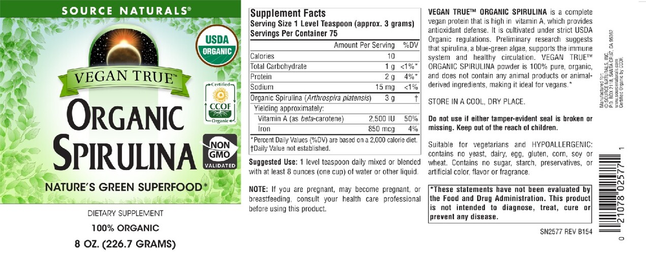 Vegan True Organic Spirulina