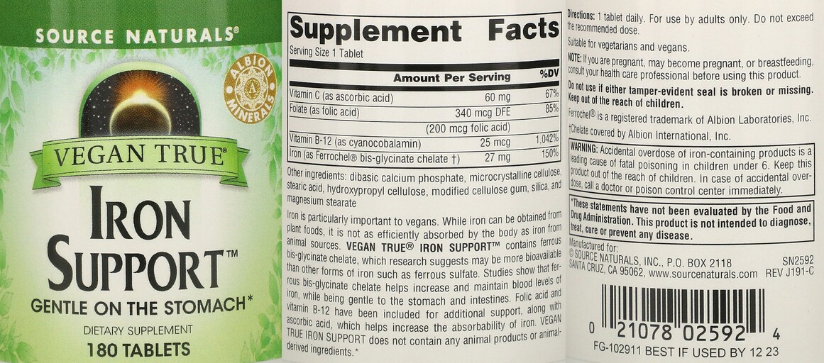 Vegan True Iron Support