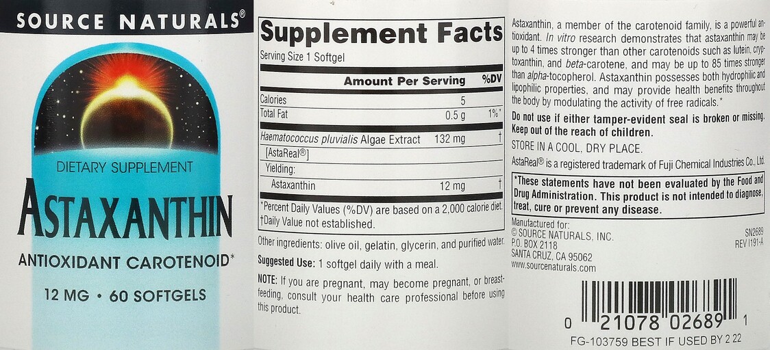 Astaxanthin 12 mg