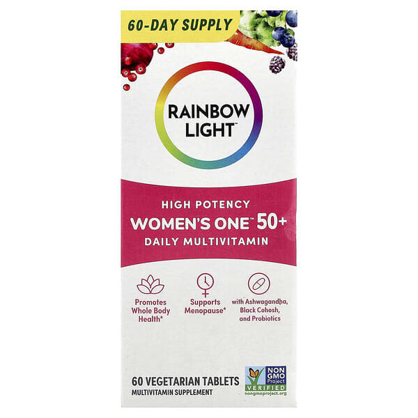 Women's One 50+, Daily Multivitamin, High Potency, 60 Vegetarian Tablets