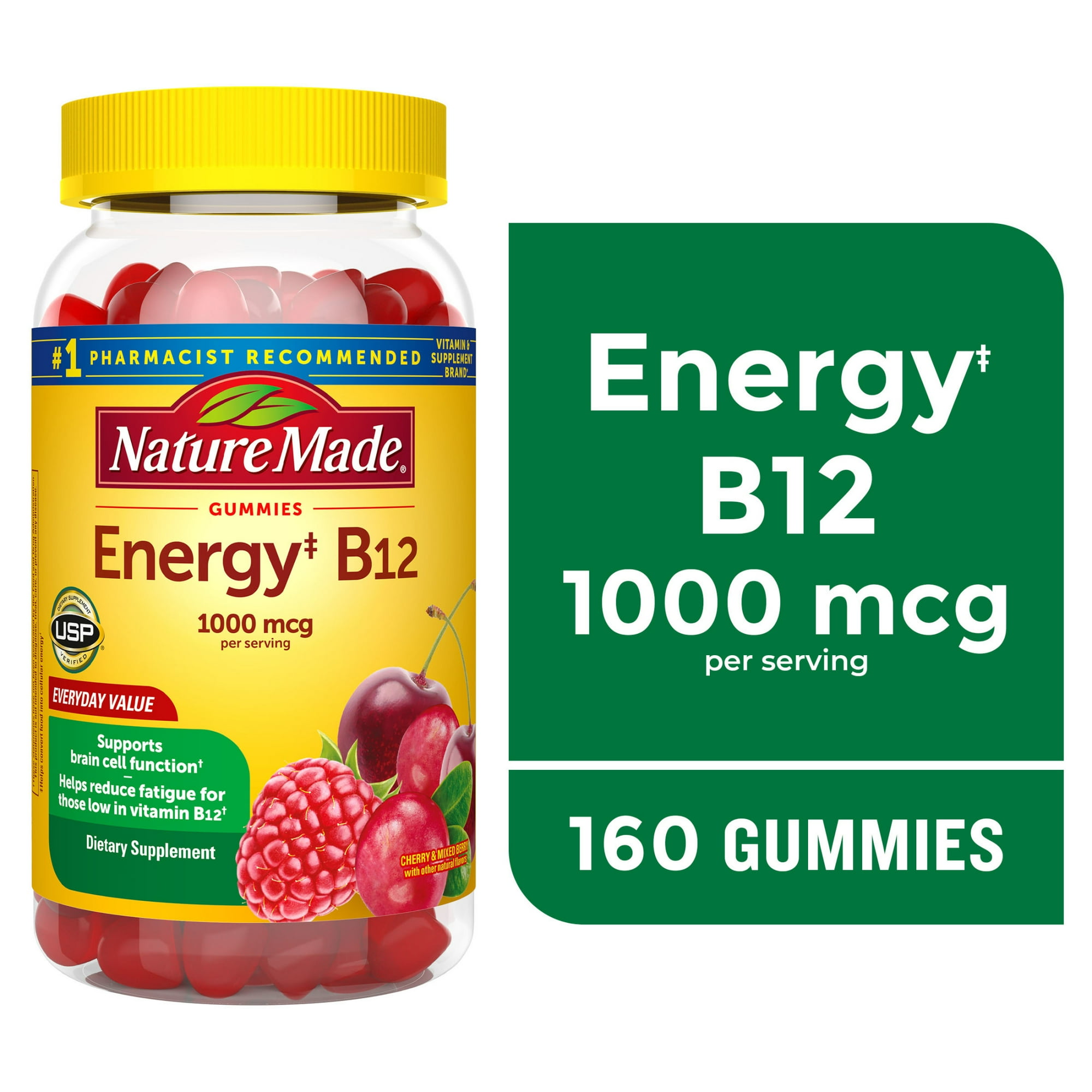 Energy B12 Gummies 1000 mcg (Cherry & Mixed Berry)