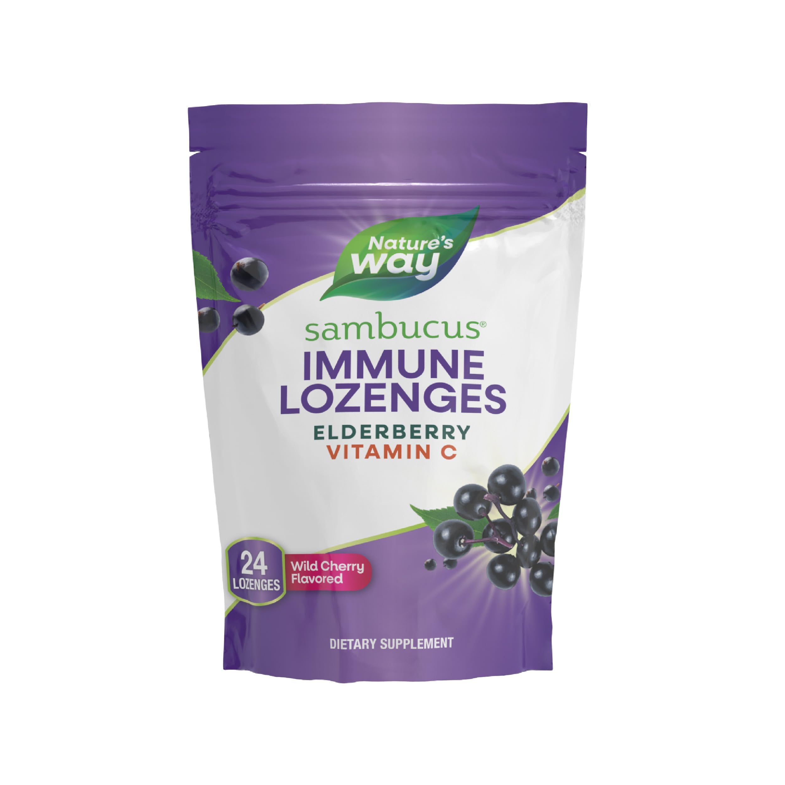 Sambucus Vitamin C Lozenges (Wild Cherry)