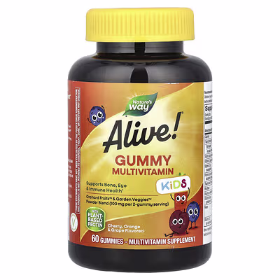 Alive! Kids, Gummy Multivitamin, Cherry, Orange & Grape, 60 Gummies