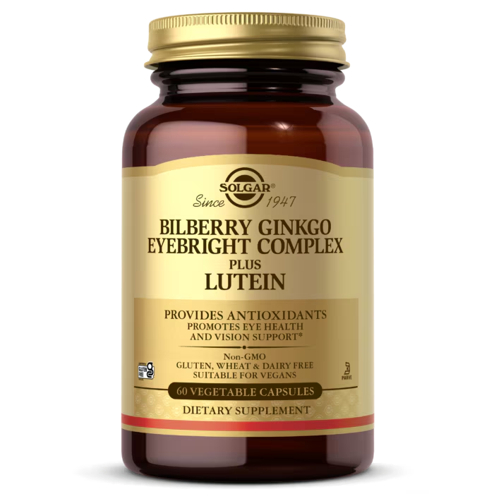 Bilberry Ginkgo Eyebright Complex Plus Lutein Vegetable Capsules
