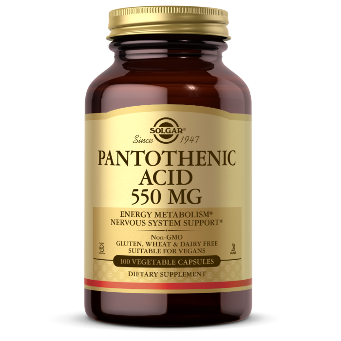 Pantothenic Acid 550 mg Vegetable Capsules