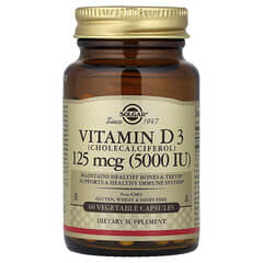 Vitamin D3, 125 mcg (5,000 IU), 60 Vegetable Capsules