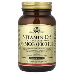 Vitamin D3, 25 mcg (1,000 IU), 100 Softgels