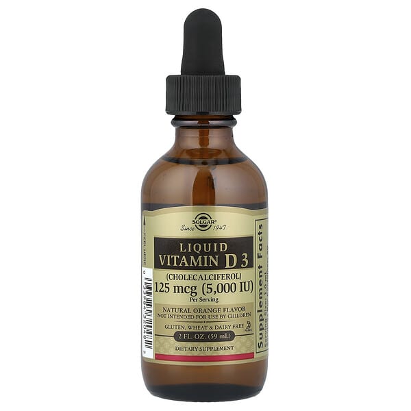 Liquid Vitamin D3 125 mcg Natural Orange Flavor