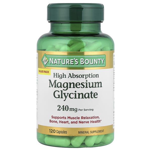 Magnesium Glycinate, High Absorption, 120 Capsules (120 mg per Capsule)