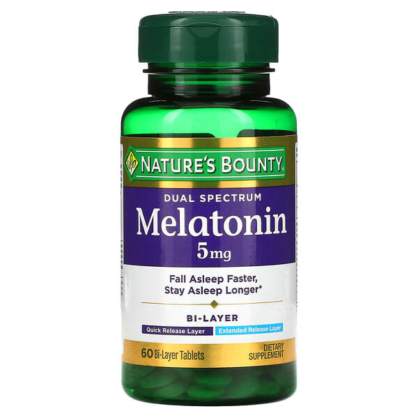 Dual Spectrum, Melatonin, 5 mg, 60 Bi-Layer Tablets