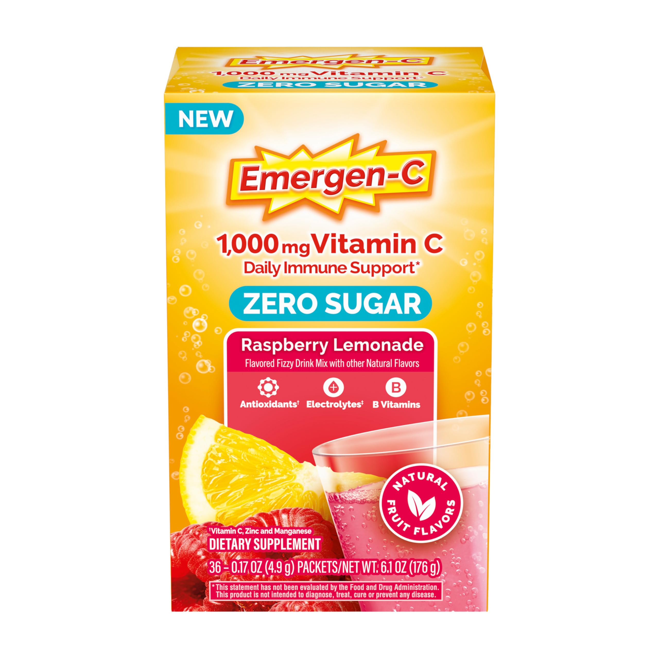 Zero Sugar 1000 mg Vitamin C (Raspberry Lemonade)