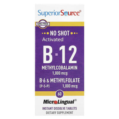 Activated B-12 Methylcobalamin 1,000 mcg B-6 & Methylfolate (P-5-P) 1,000 mcg