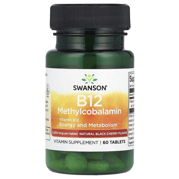 Vitamin B12 Methylcobalamin, Natural Black Cherry, 2,500 mcg