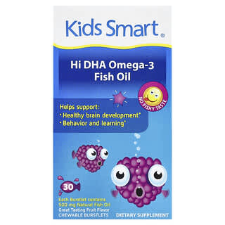 Kids Smart Hi DHA-Omega 3 Fish Oil Great Tasting Fruit Flavor