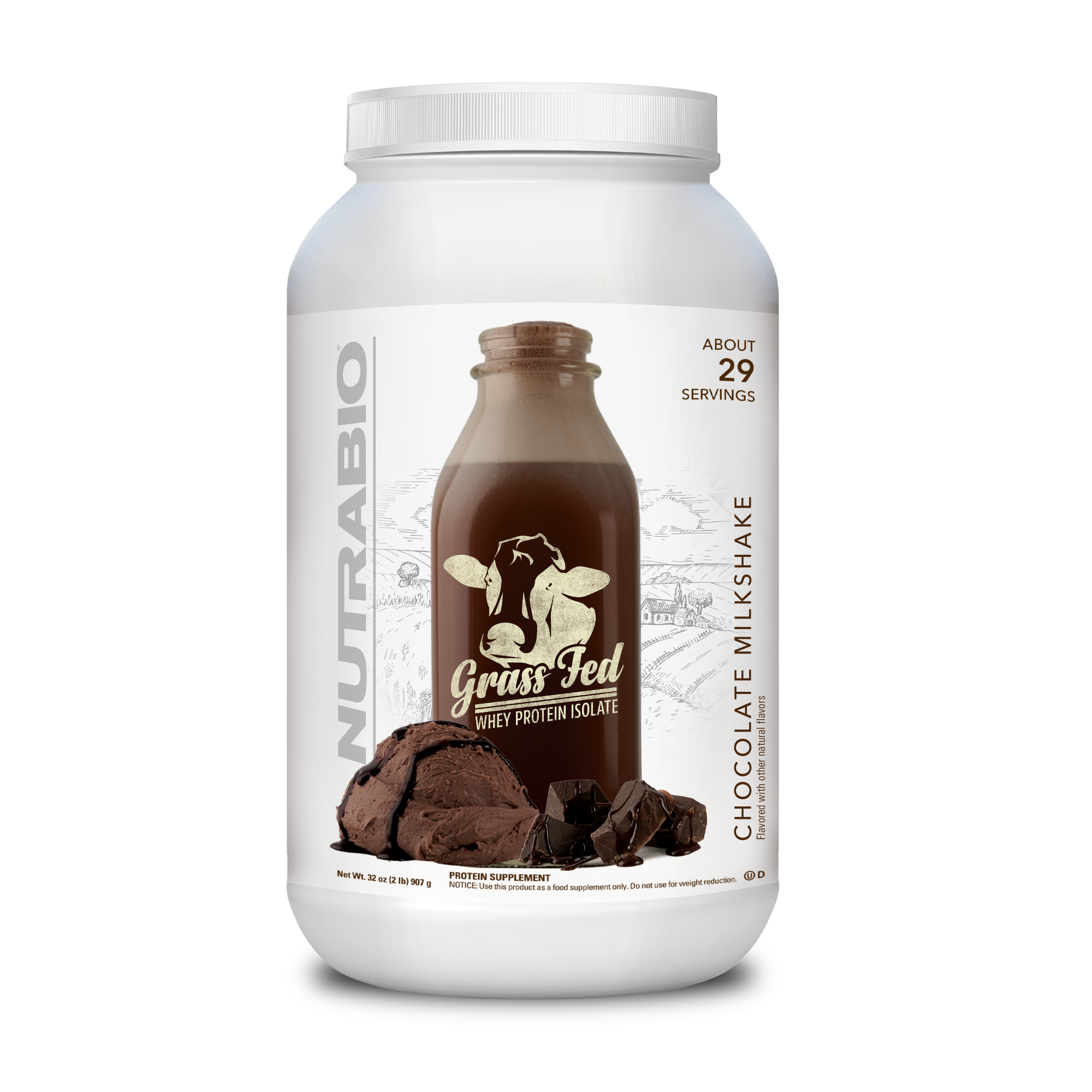 Grass Fed Whey Protein Isolate Powder (Chocolate)