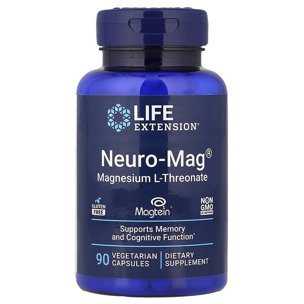 Life Extension, Neuro-Mag, Magnesium L-Threonate, 90 Vegetarian Capsules (48 mg per Capsule)