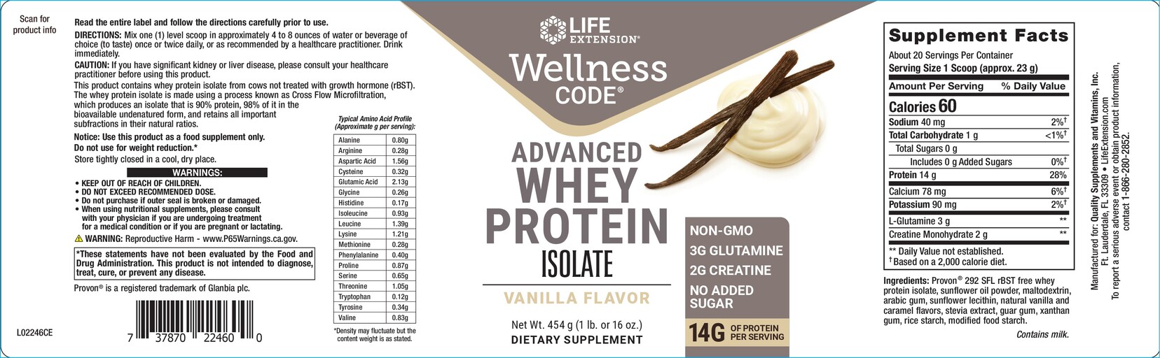 Advanced Whey Protein Isolate Vanilla Flavor