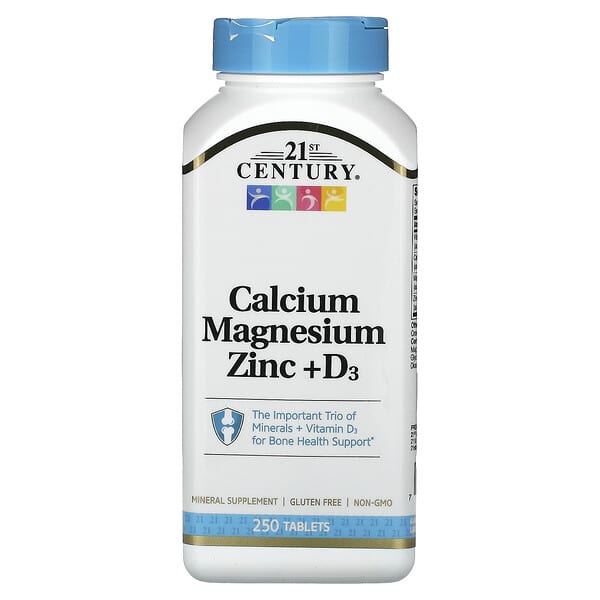 Calcium Magnesium Zinc + D3, 250 Tablets