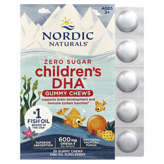 Zero Sugar Children's DHA Gummy Chews Tropical Punch