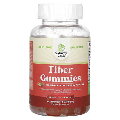 Fiber Gummies, Orange and Mixed Berry, 60 Gummies