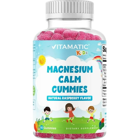 Kids, Magnesium Calm Gummies, Natural Raspberry, 60 Gummies