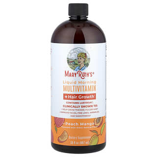 Liquid Morning Multivitamin + Hair Growth Peach Mango 887ml