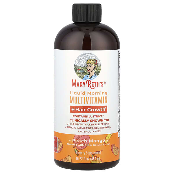 Liquid Morning Multivitamin + Hair Growth Peach Mango 450ml