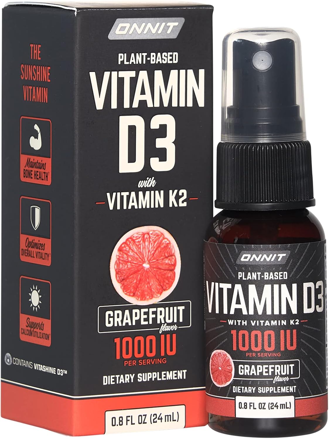 Vitamin D3 1000 IU with Vitamin K2 Grapefruit Flavor