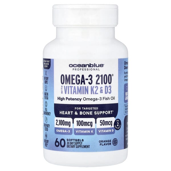 Omega-3 2100 with Vitamin K2 & D3 Natural Orange Flavor