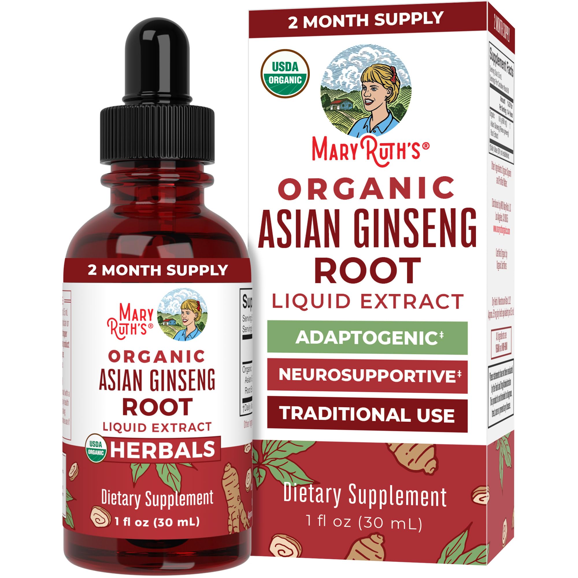Organic Asian Ginseng Root Liquid Extract