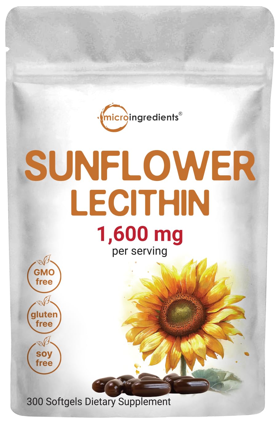 Sunflower Lecithin Softgels 1600 mg