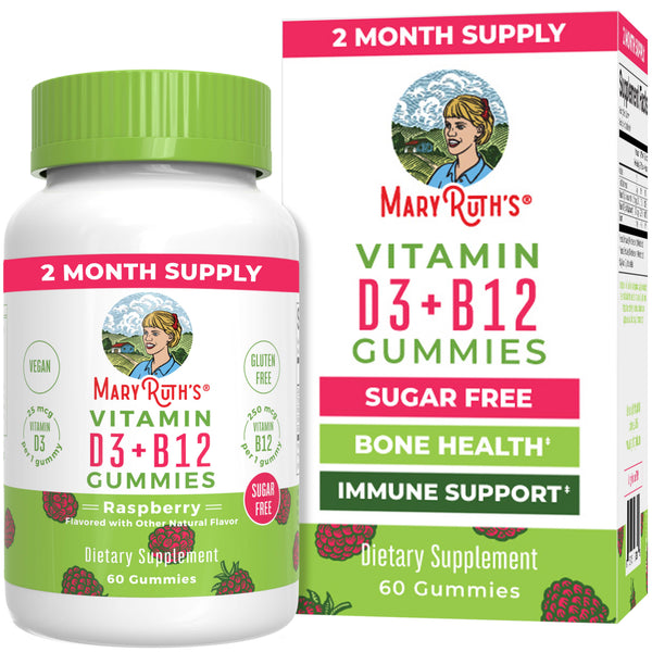 Sugar-Free Vitamin D3 + B12 Gummies (Raspberry)