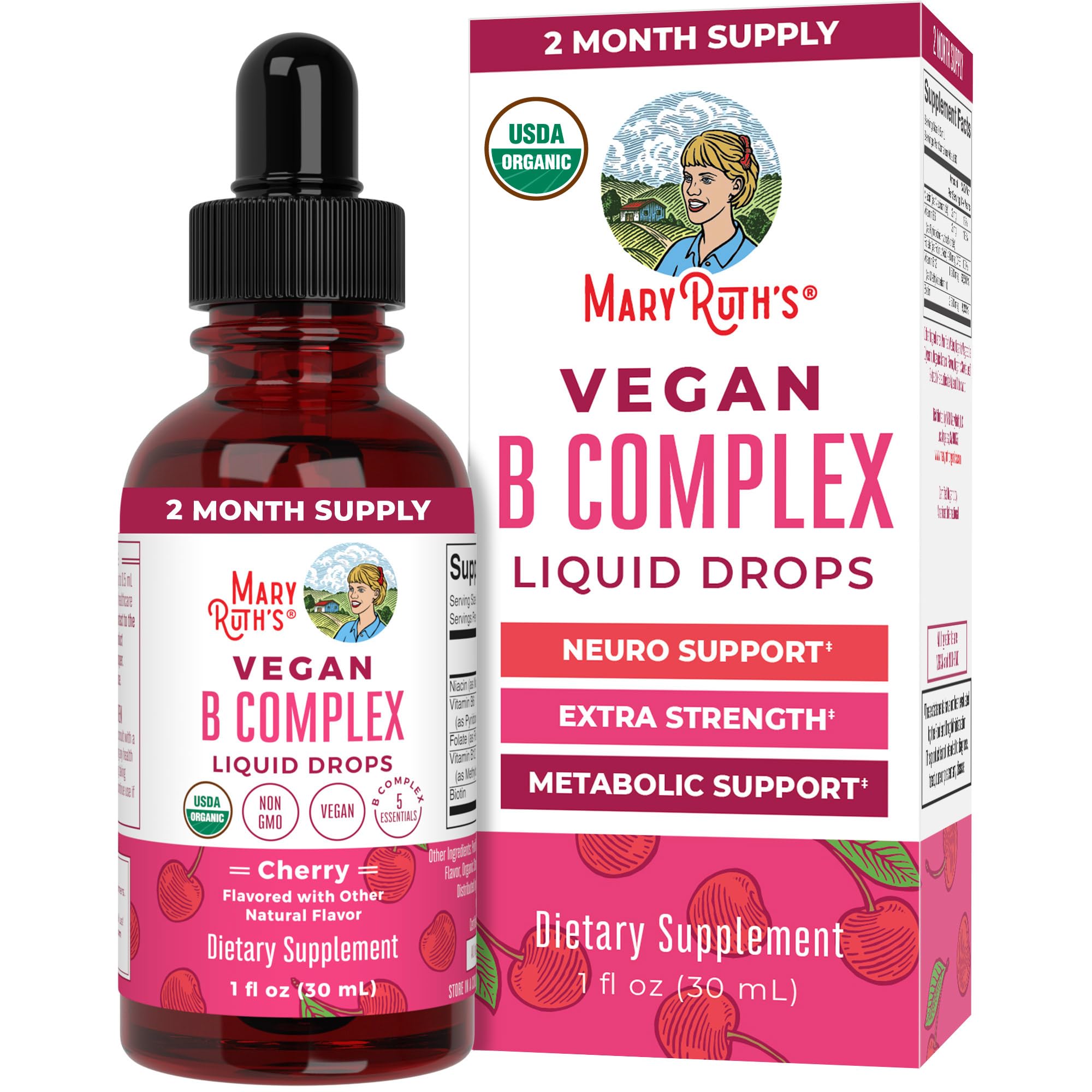 Vegan B Complex Liquid Drops (Cherry)