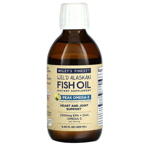 Wild Alaskan Fish Oil Peak Omega-3 Liquid Natural Lemon Flavor