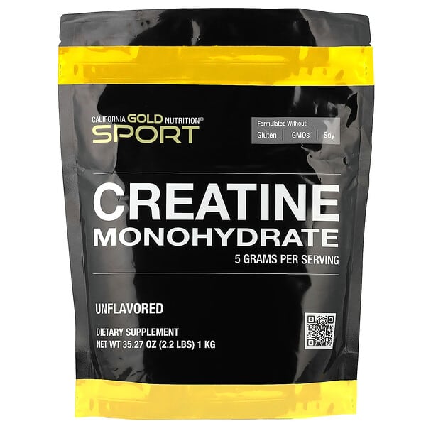 California Gold Nutrition, Sport, Pure Creatine Monohydrate, Unflavored, 2.2 lbs (1 kg)