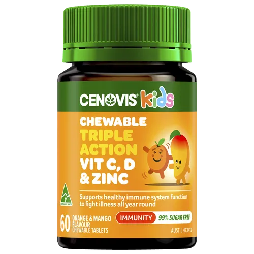 Kids Chewable Triple Action Vit C, D & Zinc